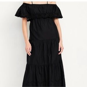 Old Navy Black Off-Shoulder Maxi Dress